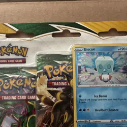 POKEMON SWORD SHIELD EVOLVING SKIES 3-PACK Blister BOOSTER EISCUE PROMO SEALED - Image 3