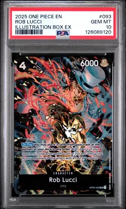 2025 ONE PIECE PROMOS ILLUSTRATION BOX EX #093 ROB LUCCI PSA 10 - Image 1