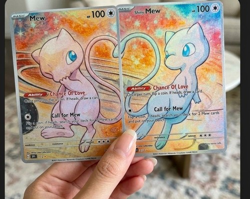 Custom made ~~ Mew & Shiny Mew Connecting Pokemon Card Collectible Gift/Display - Image 1