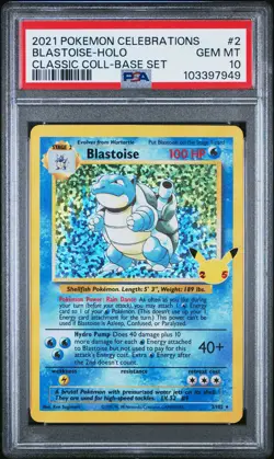 2021 POKEMON CELEBRATIONS CLASSIC COLLECTION #2 BLASTOISE-HOLO PSA 10 - Image 1