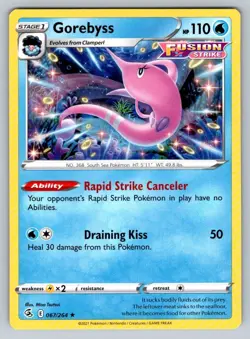 2021 Pokemon TCG Sword & Shield Fusion Strike Gorebyss Regular Rare 67/264 NM - Image 1
