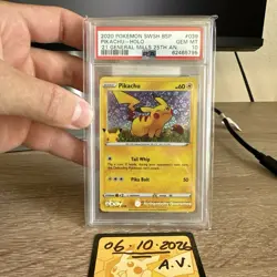 Pikachu 2020 General Mills SWSH039 Holo Promo Pokemon TCG PSA 10 - Image 1