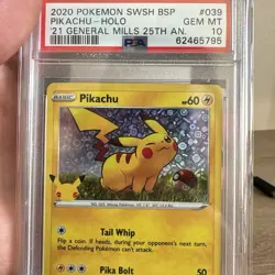 Pikachu 2020 General Mills SWSH039 Holo Promo Pokemon TCG PSA 10 - Image 2