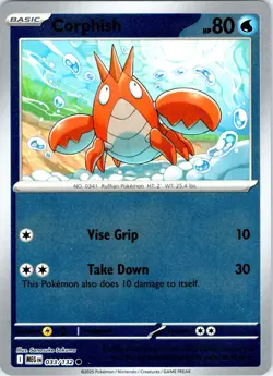Corphish 033/132 Common Mega Evolution Pokemon Reverse Holo Near Mint - Image 1
