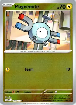 Magnemite 045/132 Common Mega Evolution Pokemon Reverse Holo Near Mint - Image 1