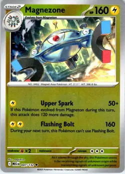 Magnezone 047/132 Uncommon Mega Evolution Pokemon Reverse Holo Near Mint - Image 1