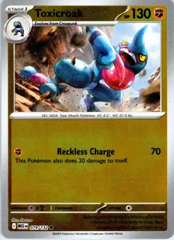 Toxicroak 079/132 Common Mega Evolution Pokemon Reverse Holo Near Mint - Image 1