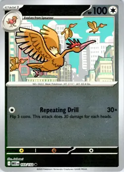 Fearow 103/132 Common Mega Evolution Pokemon Reverse Holo Near Mint - Image 1