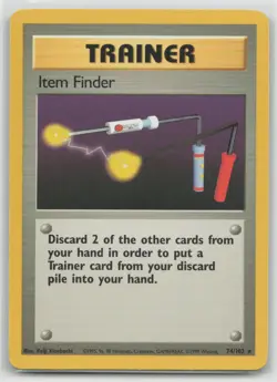 Item Finder 74/102 Rare Base Set Unlimited Pokemon Moderately Played - Image 1