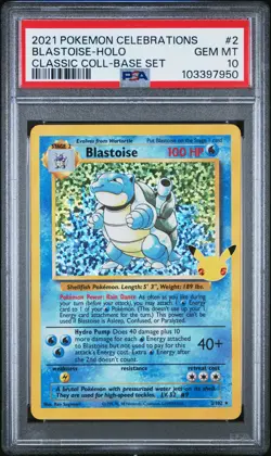 2021 POKEMON CELEBRATIONS CLASSIC COLLECTION #2 BLASTOISE-HOLO PSA 10 - Image 1