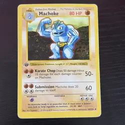 Machoke [1st Edition] #34 Pokemon Base Set MP Condition - Image 1