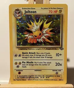 Pokemon TCG Jolteon 4/64 Jungle Holo Rare Unlimited English 1999 70 HP - Image 1