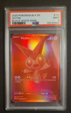 2025 POKEMON BLK EN-BLACK BOLT BLACK WHITE RARE #171 VICTINI PSA 9 - Image 1
