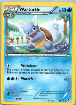Pokemon TCG Wartortle 30/149 Boundaries Crossed LP - Image 1