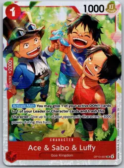 2025 Ace & Sabo & Luffy OP13-007 One Piece Carrying On His Will - Image 1