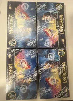 Disney Lorcana TCG Whispers in the Well Booster Box 4 Booster Boxes SEALED Dents - Image 1