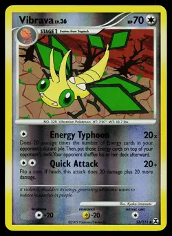 Pokemon Card - Vibrava Rising Rivals 53/111 Uncommon Reverse Holo - Image 1
