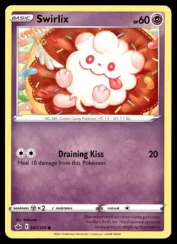 Swirlix 67/198 Pokemon Card Chilling Reign Common 60 HP Lightly Played M29 - Image 1