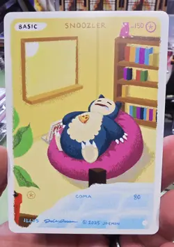 Joie Mon Snorlax Full Art Pokemon Fan Art Card - Image 1