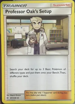 Professor Oak's Setup - 201/236 - Cosmic Eclipse Pokemon 2019 - Image 1