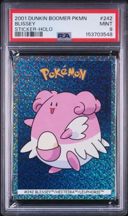 Blissey Pokemon Card Sticker Holo Dunkin Boomer Bubble Gum Nintendo PSA 9 POP 2 - Image 1
