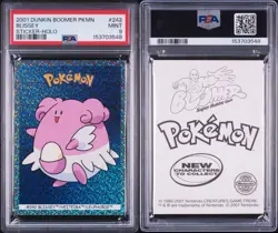 Blissey Pokemon Card Sticker Holo Dunkin Boomer Bubble Gum Nintendo PSA 9 POP 2 - Image 3