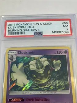 Holo Foil Dusknoir # 53/147 Burning Shadows Set Pokemon Trading Cards PSA 7 - Image 4