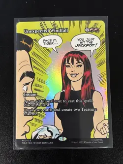 Unexpected Windfall (Borderless) 29 Marvel Universe Magic: The Gathering Foil NM - Image 1
