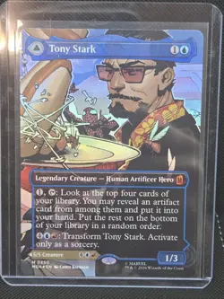 MTG New Open Tony Stark (Borderless) (0350) MTG MSH Marvel Super Heroes Foil NM - Image 1