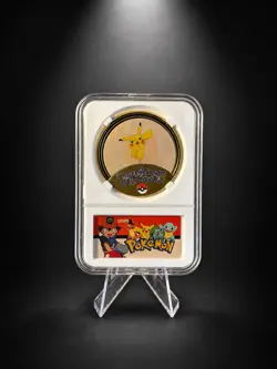 1999 Burger King Pokemon 23K Gold Plated Pikachu Custom Extended Art Slab Case - Image 1