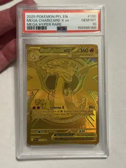 2025 POKEMON PFL EN-PHANTASMAL FLAMES MEGA HYPER RARE MEGA CHARIZARD X EX PSA 10 - Image 4