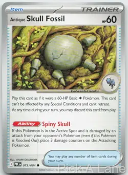 Antique Skull Fossil 073/084 Common Pitch Black Pokemon Near Mint - Image 1
