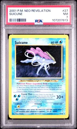 2001 POKEMON NEO REVELATION #27 SUICUNE PSA 7 - Image 1