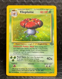 Vileplume 15/64 Fossil Unlimited Holo Rare Pokemon TCG - Image 1