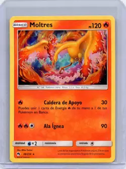 Moltres 38/214 Rare Lost Thunder Pokemon HOLO Near Mint cracked ice - Image 1