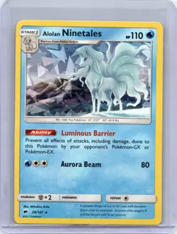Alolan Ninetales (Cracked Ice Holo) 28/147 Holo Deck Exclusives Pokemon Holo MP - Image 1