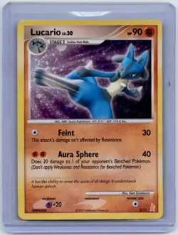 Lucario 3/11 Holo Common DP Trainer Kit: Manaphy & Lucario Pokemon LP - Image 1