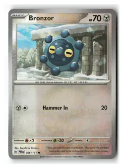 Bronzor 066/131 Common Prismatic Evolutions Pokemon Pokeball Holo Near Mint - Image 1