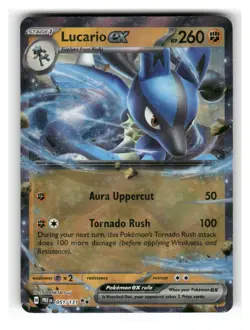 Lucario ex 051/131 Holo Double Rare Prismatic Evolutions Pokemon Holo LP - Image 1