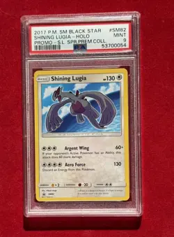 2017 POKEMON SM BLACK STAR PROMO #SM82 SHINING LUGIA-HOLO PSA 9 - Image 1