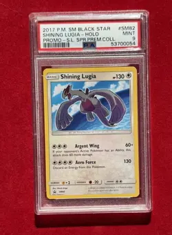 2017 POKEMON SM BLACK STAR PROMO #SM82 SHINING LUGIA-HOLO PSA 9 - Image 2