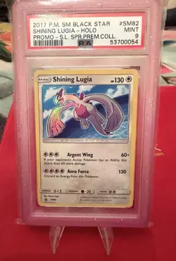 2017 POKEMON SM BLACK STAR PROMO #SM82 SHINING LUGIA-HOLO PSA 9 - Image 5