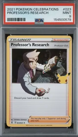 2021 Pokemon Celebrations Professor’s Research #023/025 PSA 9 Mint - Image 1