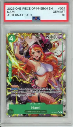 One Piece Graded: Nami OP14-031 Azure Sea's Seven Alternate Art PSA 10 - Image 1