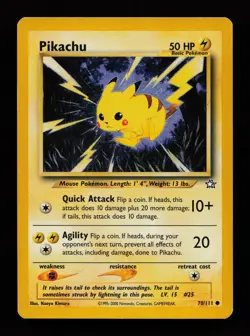 Pikachu 70/111 Unlimited Common Neo Genesis Pokemon Cards - Image 1