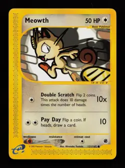 Meowth 121/165 Common Expedition Base Set Pokemon Cards - Image 1