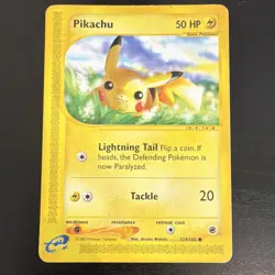 Pokemon TCG Vintage Pikachu Card 124/165 Expedition Base Set 2002 - Image 1