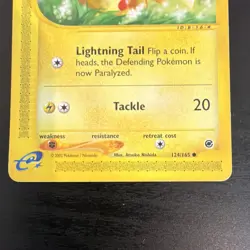 Pokemon TCG Vintage Pikachu Card 124/165 Expedition Base Set 2002 - Image 3