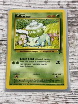 Bulbasaur 67 130 Base Set 2 Pokemon VLP Very Light Play Trading Card Game - Image 1