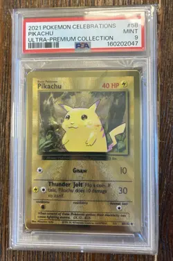 2021 Pokemon Celebrations Pikachu #58 Metal Ultra Premium Collection PSA 9 Mint - Image 1